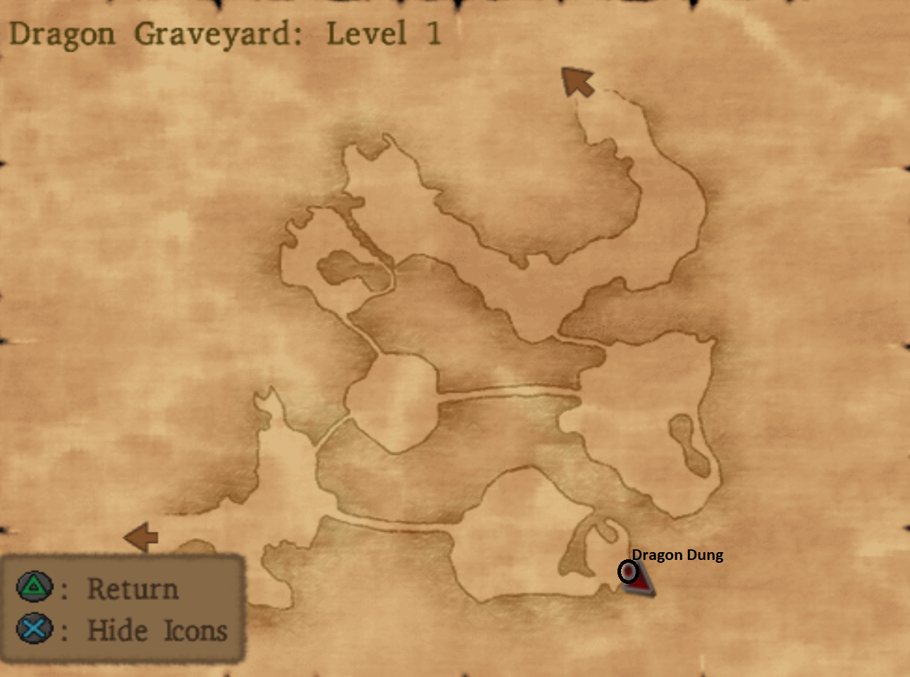 Map of Dragon Graveyard and Treasure
